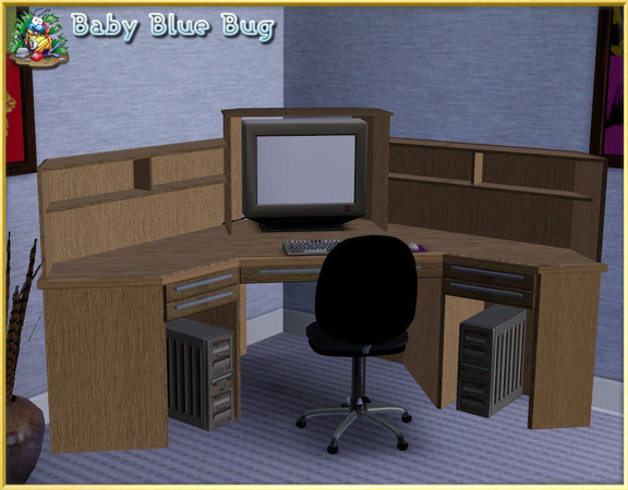 Sims 3 — bbb Office Max Desk Computer by babybluebug — bbb Office Max Desk Computer created by babybluebug. Look for the