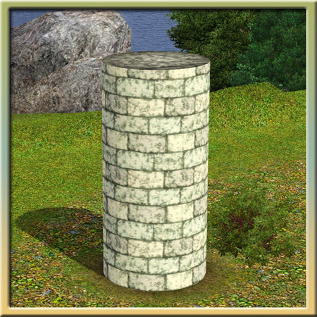 Sims 3 — Turret Base (full column) by Cyclonesue — A column masquerading as a rather useless turret! Add a floor tile to