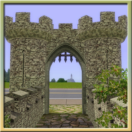 Sims 3 — Castle Portcullis Arch by Cyclonesue — The portcullis gate is probably jammed and won't drop suddenly. Probably.