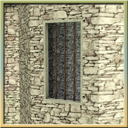 Sims 3 — Castle Small Barred Window by Cyclonesue — Good for using deadly weaponry on thepostie, or simply gawpiing at