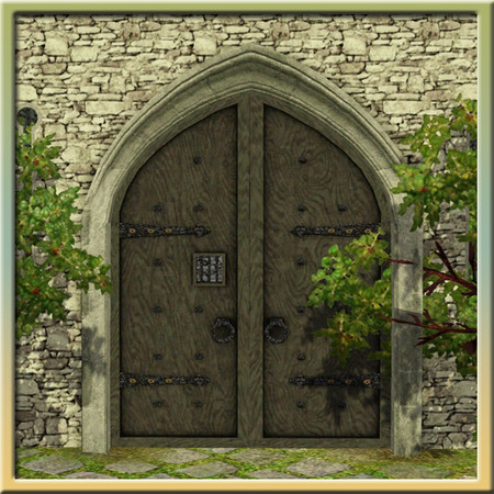 Sims 3 — Gothic Grand Door by Cyclonesue — Old, and complete with creaks and draughts. For Sims who still haven't learnt