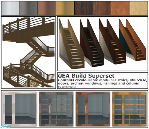 Sims 2 — GEA Build SUPERSET by simtomatic — Please note that all of the doors, arches and windows are dependent upon the