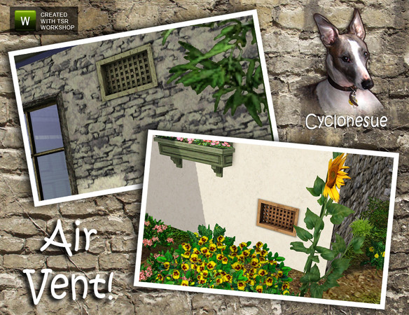 Sims 3 — Air Ventilation windows by Cyclonesue — Two ventilation bricks (windows) to let in the creepy crawlies and the