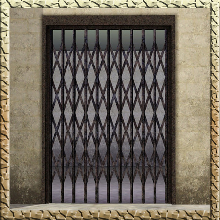 Sims 3 — Metal Lattice Sliding Door by Cyclonesue — It's no industrial door at all unless it clatters and clangs. By