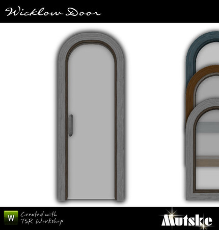 Sims 3 — Door Wicklow 1x1 by Mutske — Part of Window & Door Wicklow Collection, no mullion and muntins. 4 recolorable