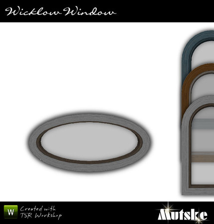 Sims 3 — Window Wicklow Oval Loft/Bath 2x1 by Mutske — Part of Window & Door Wicklow Collection, no mullion and