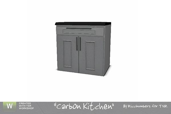 Sims 3 — Carbon Kitchen Counters by TheNumbersWoman — Modern, and they're a counter. Also Cheap. By RicciNumbers at TSR.