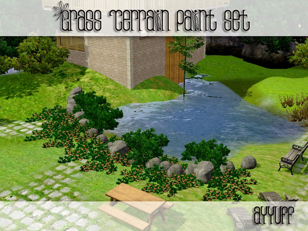 Sims 3 — Grass Set by ayyuff — 6 grass terrain paints