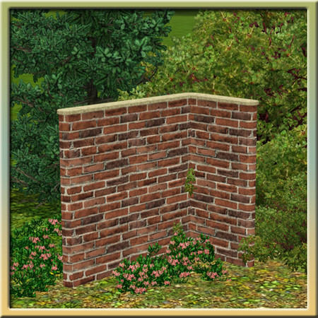 Sims 3 — Tall wall with top trim by Cyclonesue — Just like the original game wall, except the patterns will line up with