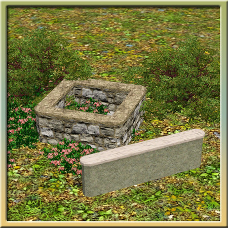 Sims 3 — Quarter-wall with top trim by Cyclonesue — Quarter-height wall - low enough to trip over, but high enough to