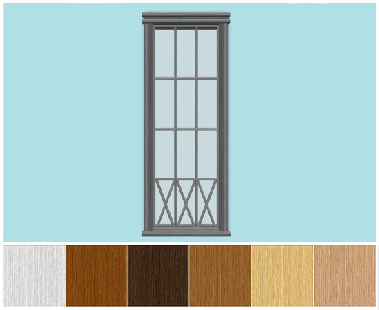 Sims 3 — Colonial Window Version 2T by Dgandy — Comes in 6 preset colors. Poly count: 566.
