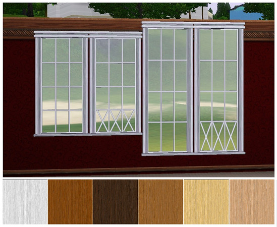 Sims 3 — Colonial Windows by Dgandy — Windows come in 6 preset color choices. 