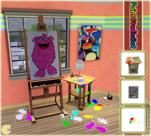 Sims 3 — PaintStudioSet by carit — I like my sims creative but I never could manage to build them a proper studio. I had