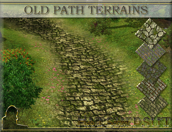 Sims 3 — Old Path Terrains by hatshepsut — A wonderful set of aged path terrain paints.