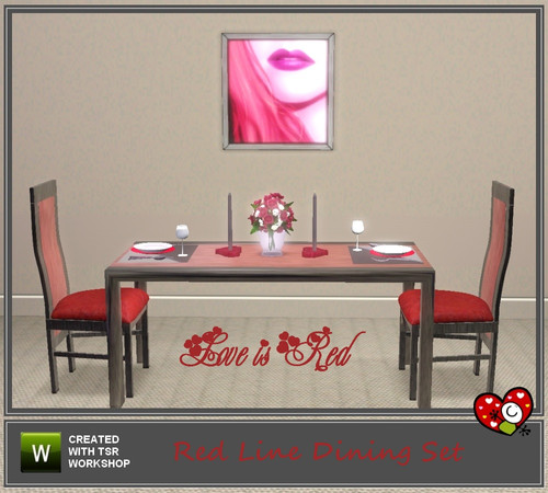 Sims 3 — Red Line Dining Set by mensure —  Red Line Dining Set is first part of LOVE is RED series. I thought this series