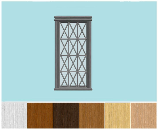 Sims 3 — Blitz Colonial Window Short by Dgandy — Choose from 6 preset colors. Poly count: 926.