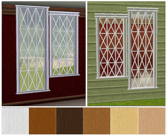 Sims 3 — Blitz Colonial Windows by Dgandy — Choose between short or tall and 6 preset colors.