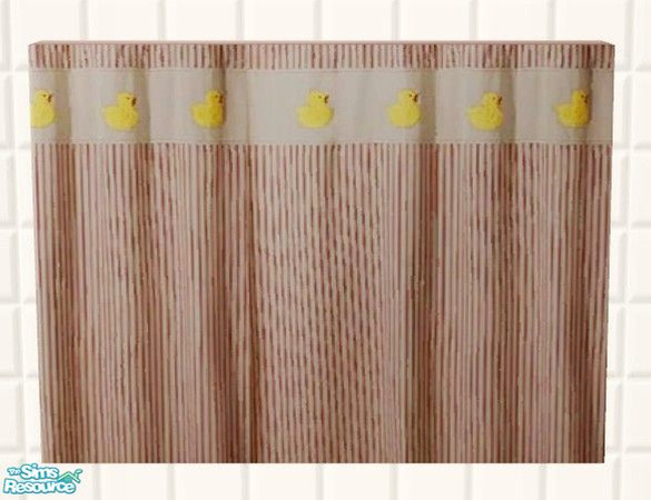 Sims 2 — Ducky Bathroom Set - Other Side Window Curtain by Riverwillows — A matching set of small window, tub, and shower