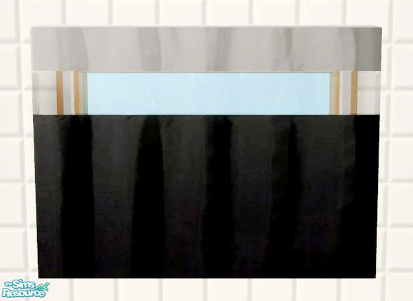 Sims 2 — Oreo Bathroom Set - Other Side Window Curtain by Riverwillows — A matching set of small window, tub, and shower