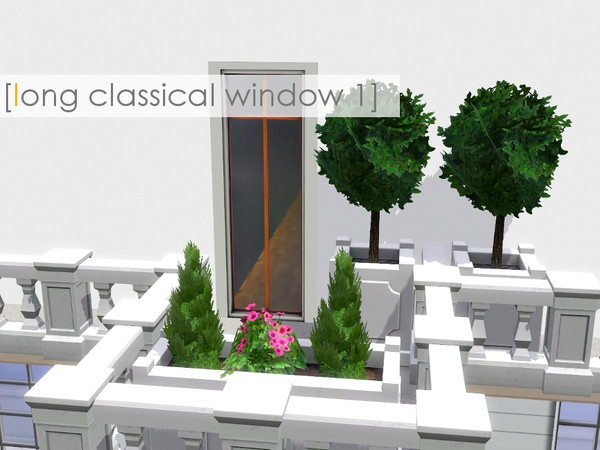 Sims 3 — classical window long 1  by madaya74 — classical window 1 tile, floorlength