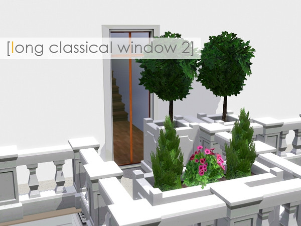 Sims 3 — classical window long 2 by madaya74 — classical window 2 tiles, floorlength