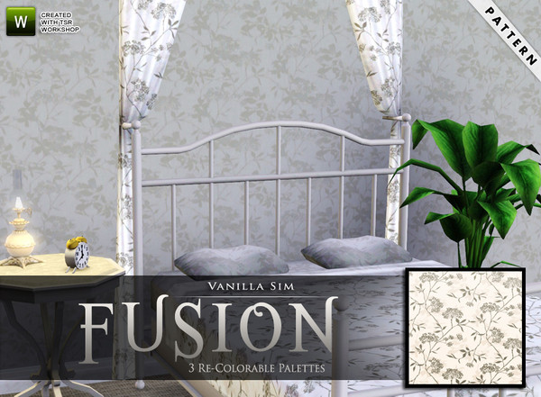 Sims 3 — Fusion by Vanilla Sim — Two pretty floral trails overlaid that create this subtle shadow effect