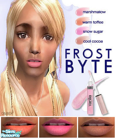 Sims 2 — Frostbyte Lip Gloss by 06bek — This smooth and light moisturising lip gloss comes in 4 frosty shades for a
