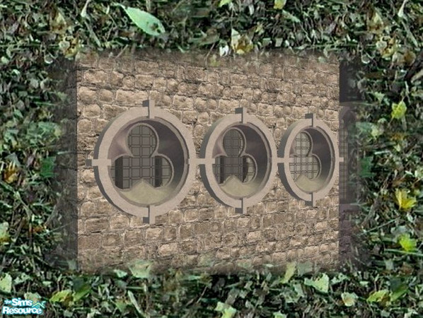 Sims 2 — Gothic Round Window (1 tile diagonal) by Cyclonesue — Don't forget to download the MASTER mesh! See 'Get mesh at