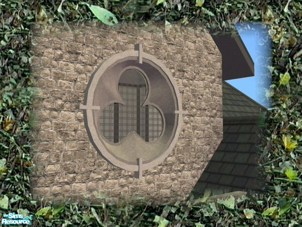 Sims 2 — Gothic Round Window (2 tile diagonal) by Cyclonesue — Don't forget to download the MASTER mesh! See 'Get mesh at