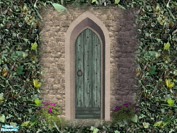 Sims 2 — Gothic Door Recolour - Blue by Cyclonesue — Don't forget to download the MASTER mesh! See 'Get mesh at TSR'