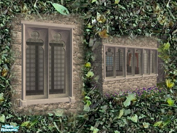 Sims 2 — Gothic Wide Window by Cyclonesue — Make windows of ANY size with this double window! Seamless join. Don't forget