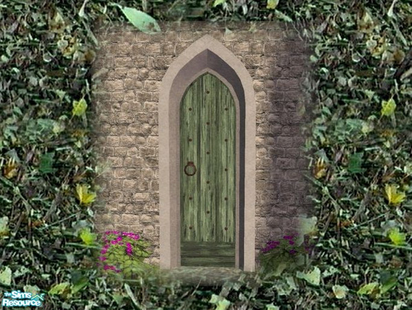 Sims 2 — Gothic Door Recolour - Green by Cyclonesue — Don't forget to download the MASTER mesh! See 'Get mesh at TSR'