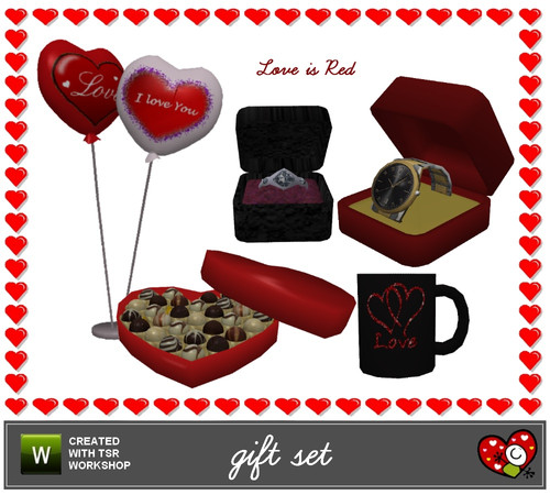 Sims 3 — Red Line Gift Set by mensure — Red Line Gift Set is third part of LOVE is RED series. I thought this series for