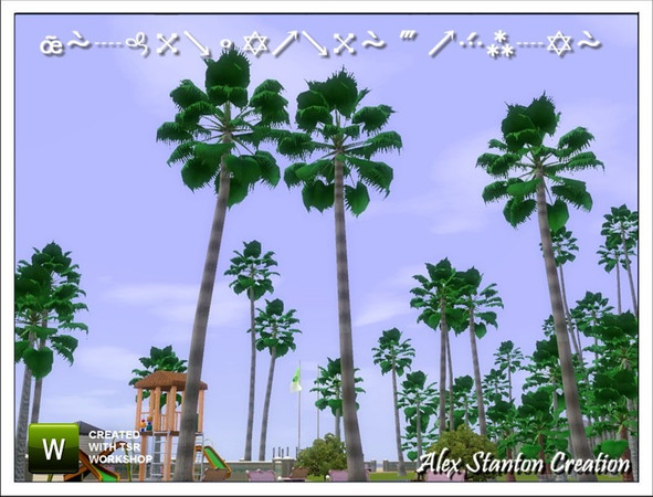 Sims 3 — Washingtonia robusta Set by alex_stanton1983 — Mexican fan palm is a slender and flexible palm tree, which could
