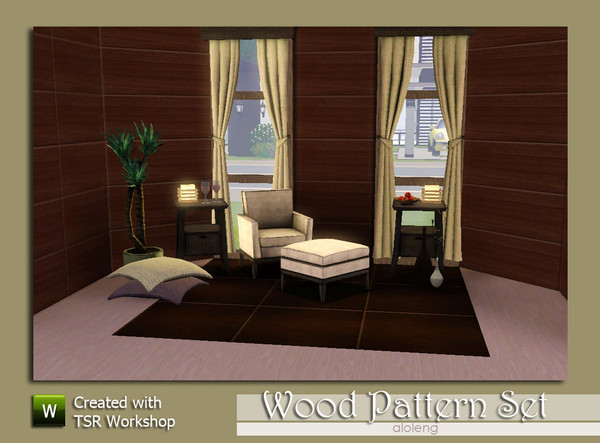 Sims 3 — Wood Pattern Set by aloleng — Wood Pattern Set - used at walls and floors (base floor and carpet)