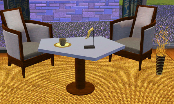 Sims 3 — Paris Set by Aisa — 5 meshes: armchair, coffee-table, coffee-cup, deco-hand and plant