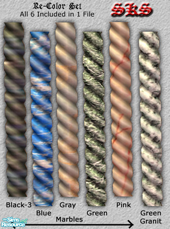 Sims 2 — Spiral Columns With Ionic Capitol - Pilaster-Recolor set by 71robert13 — Set of 6 additional recolor options for