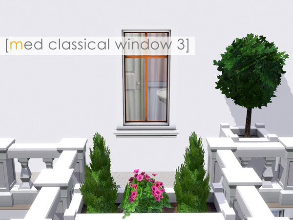 Sims 3 — Classical Window Medium 3 by madaya74 — classical window 2 tiles, dingtable high