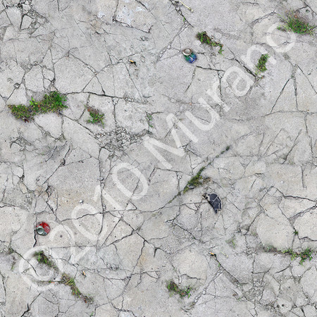 Sims 3 — Cracked Concrete by Murano — Cracked concrete terrain with grass and waste.