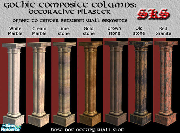 Sims 2 — Gothic Composite Column Set - Pilaster - offset by 71robert13 — See standard for general description. This mesh