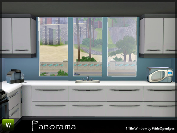 Sims 3 — Panorama Counter Window by wideopeneyes — A window positioned to sit above kitchen counters.