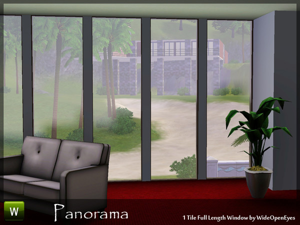 Sims 3 — Panorama Full Window by wideopeneyes — A single tile window that goes floor to ceiling.