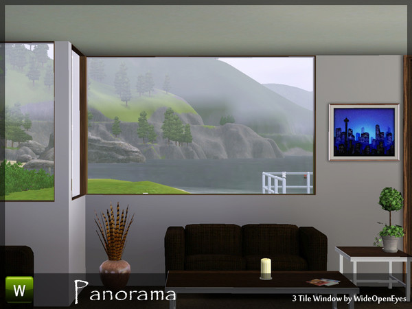 Sims 3 — Panorama Counter 3 Tile Window by wideopeneyes — A three tile window positioned to sit over kitchen counters.