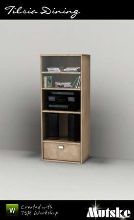 Sims 3 — Tilsia Music Cabinet by Mutske — Part of the Tilsia Dining. 3 Recolorable parts. 3 Variations. Made by