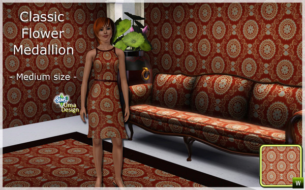Sims 3 — Classic Flower Medallion Pattern MEDIUM by Uma Design — Yearning for attention from your peers? Get seriously