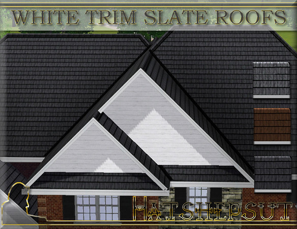 Sims 3 —  WhiteTrimSlateRoofs by hatshepsut — A small selection of white trimmed slate roofs