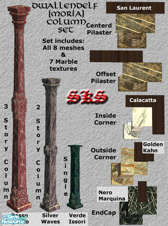 Sims 2 — Dwallendelf - Moria Columns & Pilaster set by 71robert13 — Inspried by the columns in the Great City of