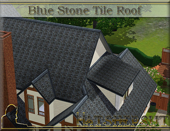 Sims 3 — Blue Stone Tile Roof by hatshepsut — A worn stone tile roof