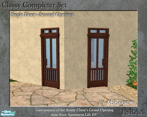 Sims 2 — Classy Completer Set - Second Opening Door - S by MsBarrows — A glass single door that co-ordinates with the