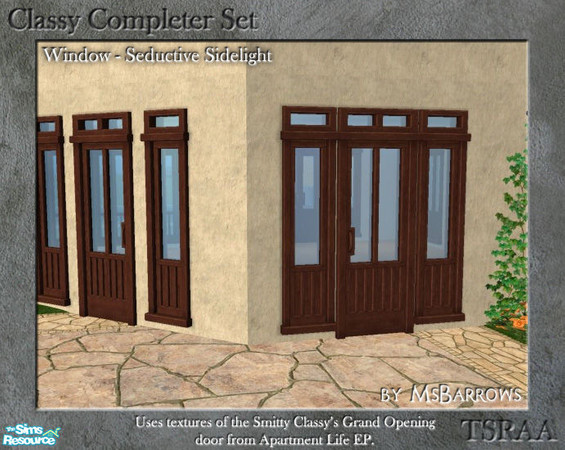 Sims 2 — Classy Completer Set - Seductive Sidelight - S by MsBarrows — A partly-glassed sidelight window that